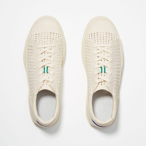 Rothy's Shoes - Rothy’s RS02 Sneaker - Courtside White with green accents
